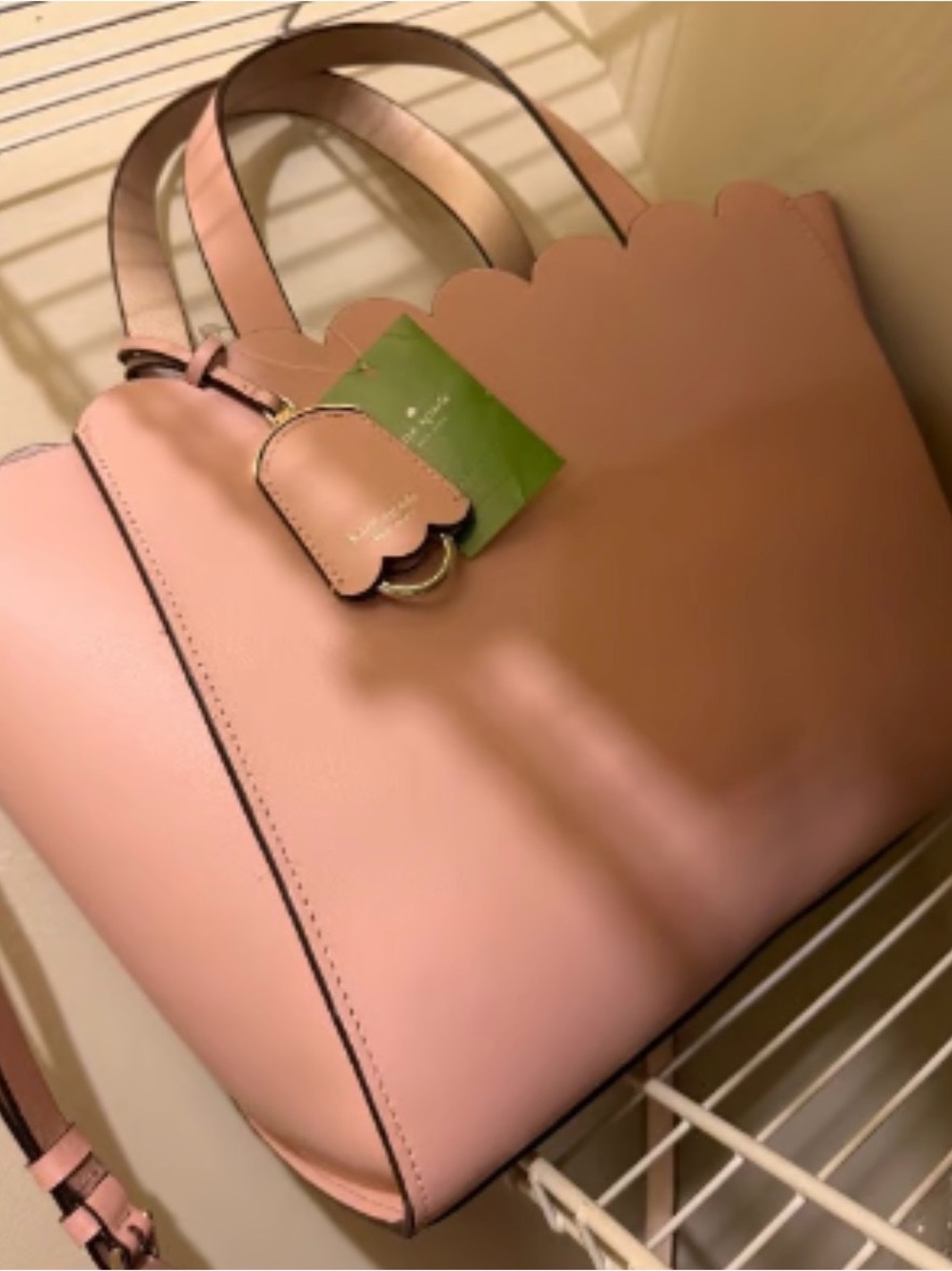 kate spade Pink Scalloped Leather Tote